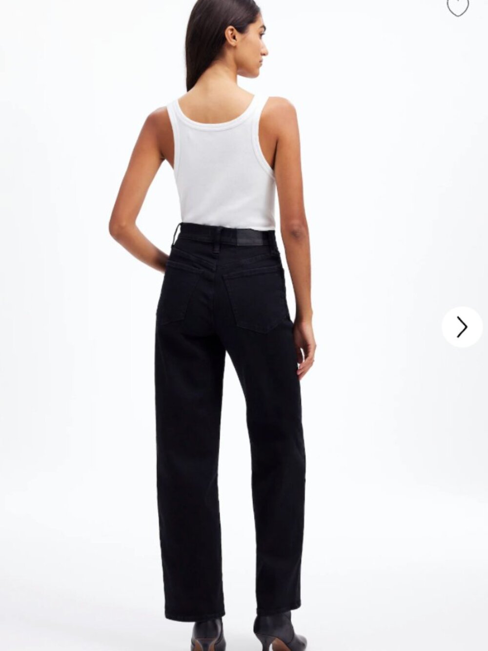 Madewell The Petite Perfect Vintage Wide-Leg Jean in black rinse- 27P - Picture 2 of 8